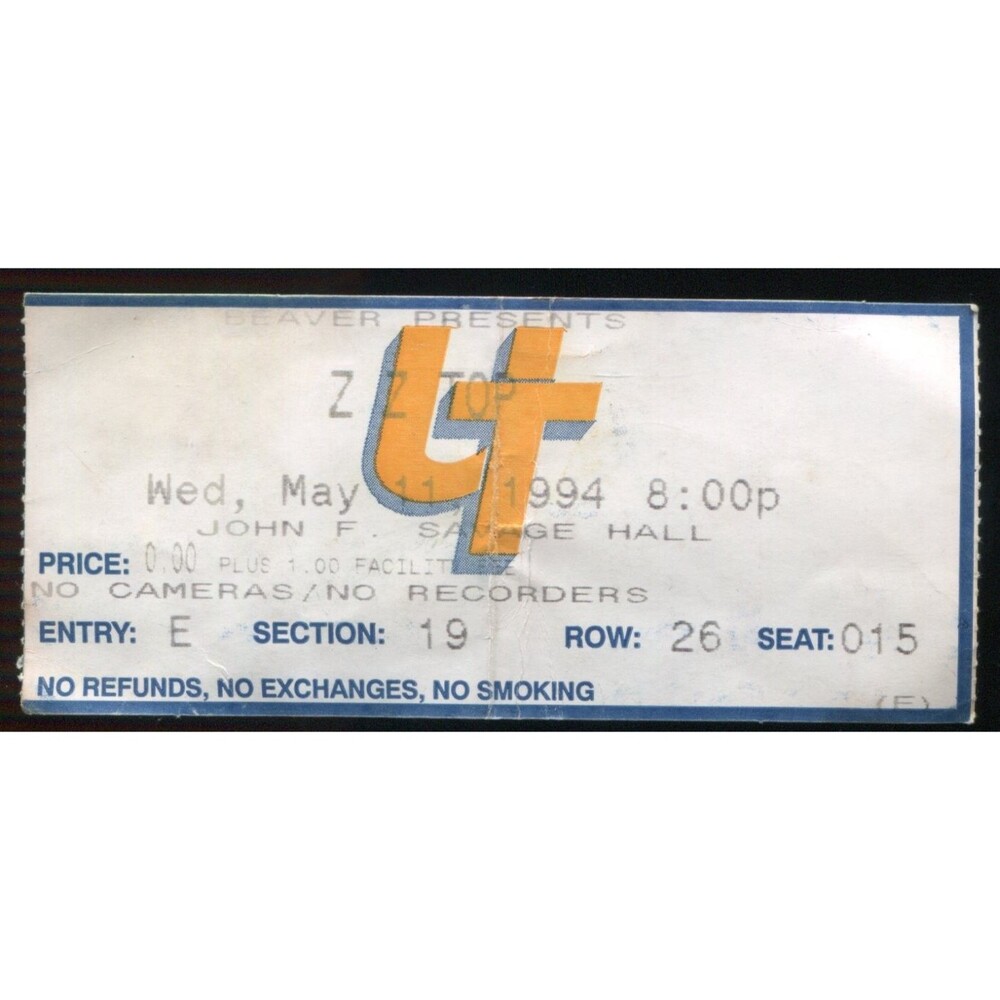 Vintage 1994 ZZ Top Concert Ticket Stub Toledo OH